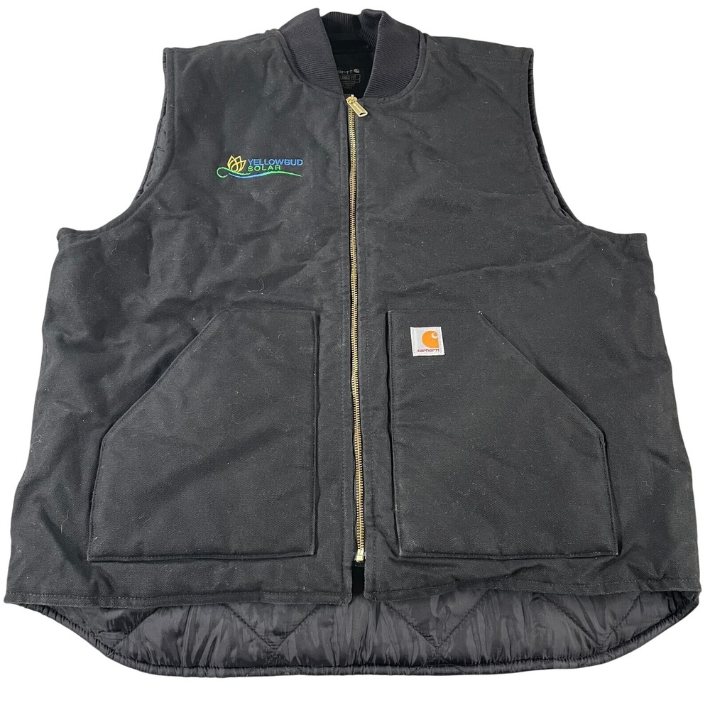Carhartt Mens Black Duck Vest Relaxed Fit Quilt Lined XL OV0001-M‎ Workwear